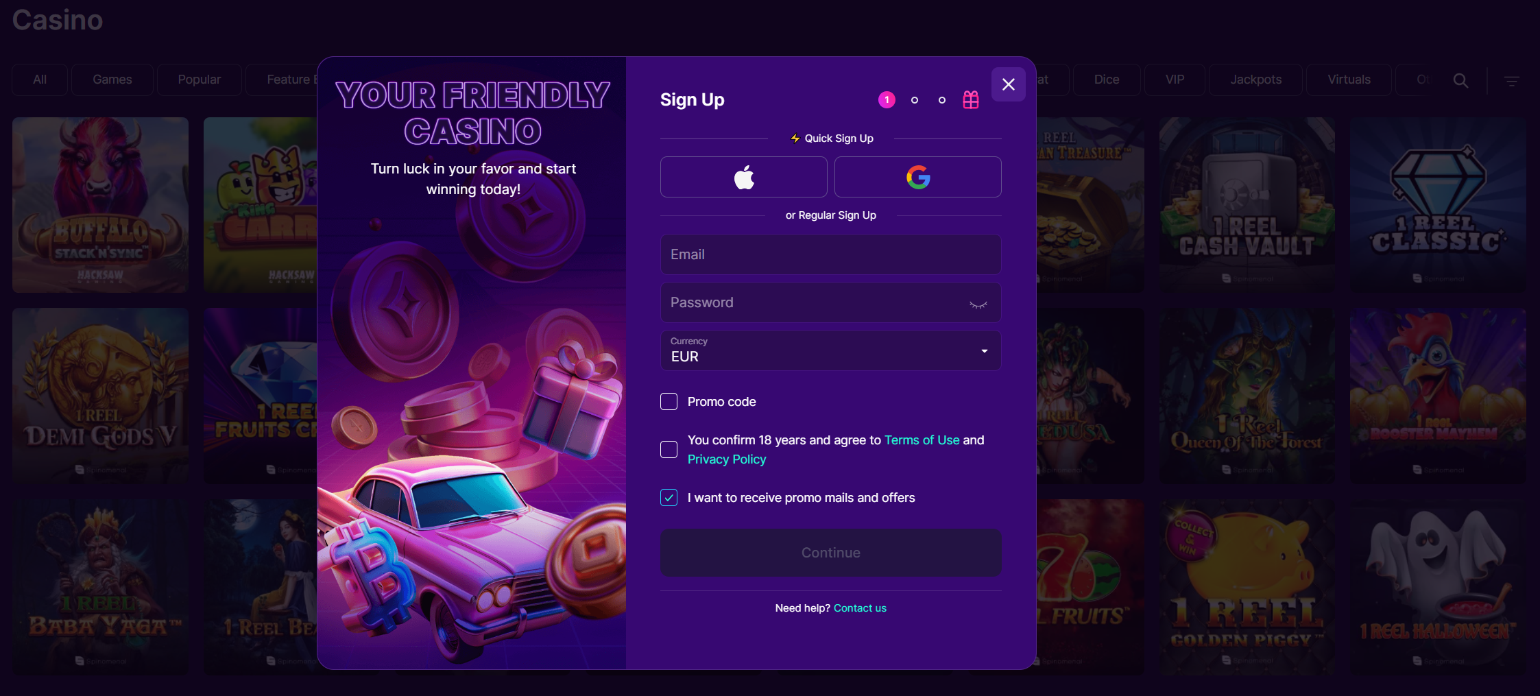 Slotrush Casino Sign Up